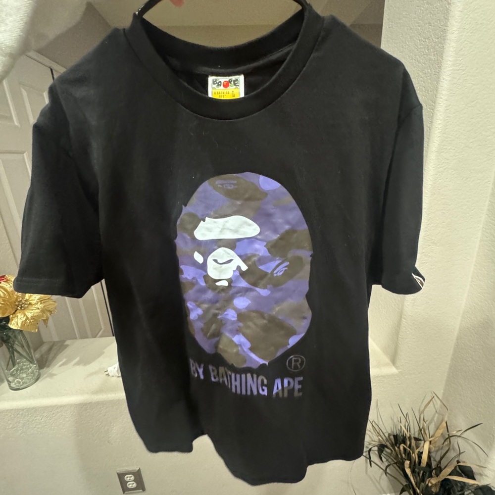 Bape Black and Purple Graphic Tee